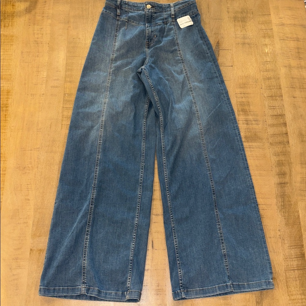 We the Free People Libre Wide Leg Jeans Seam Detail Goodie Goodie 29 NWT NEW - Picture 4 of 11